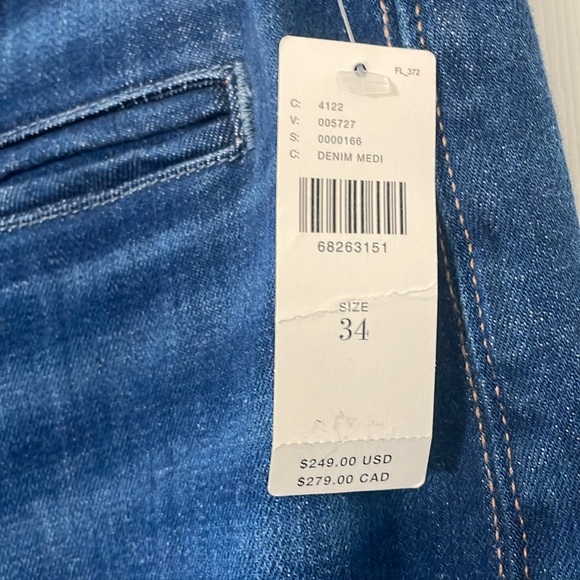 PAIGE Denim Leenah Slim Wide Leg Jeans Pockets Size 34 inseam 32” NEW WITH tags - Picture 7 of 11